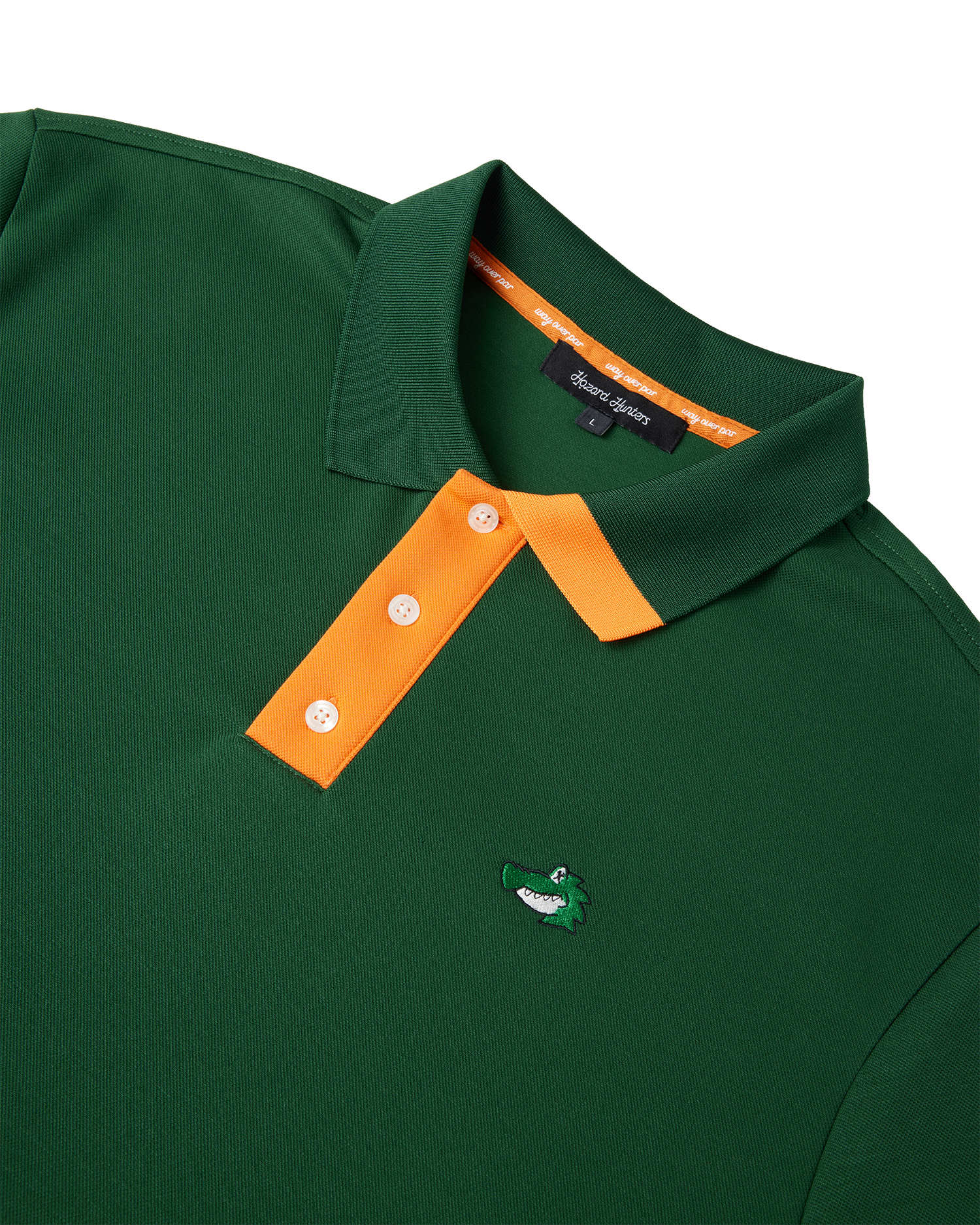 Men's Chippy Polo Cream green detail