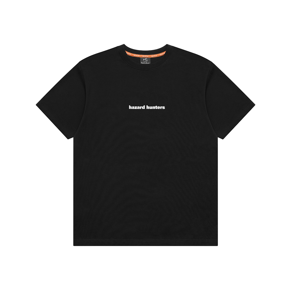 Black tshirt with Hazard Hunters logo on the front