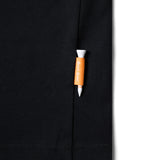 Black-Tee-With-Orange-Tag-Holding A Golf Tee