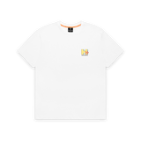 White tee with HH Hazard Hunters logo in mTV style