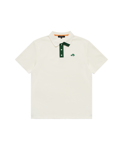 Men's Chippy Polo - Cream/Green | Golf Polo | Hazard Hunters