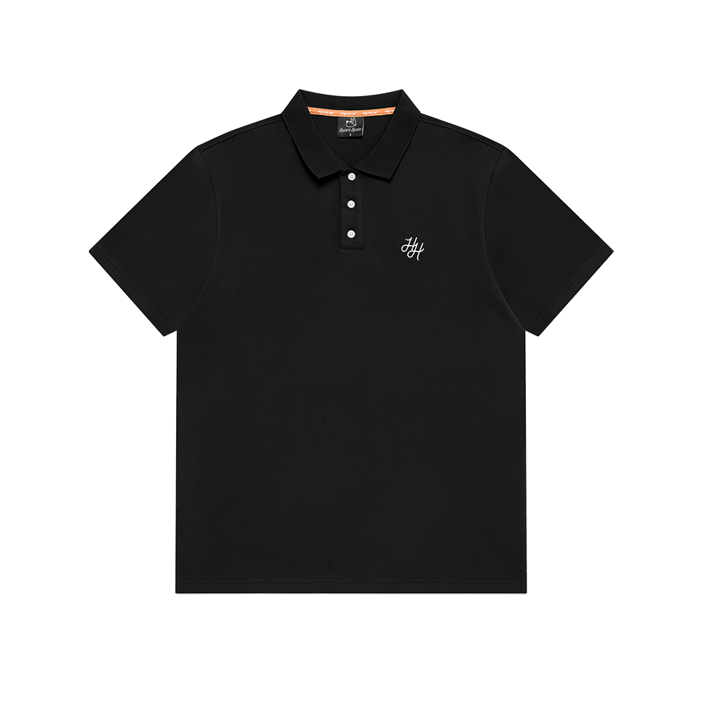 Black polo shirt with HH logo