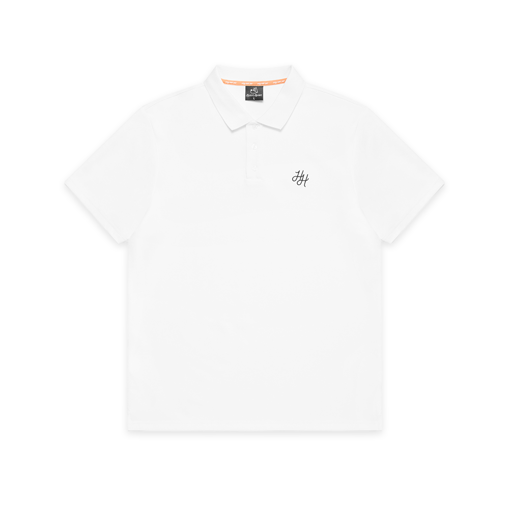 White polo with HH logo embroidered