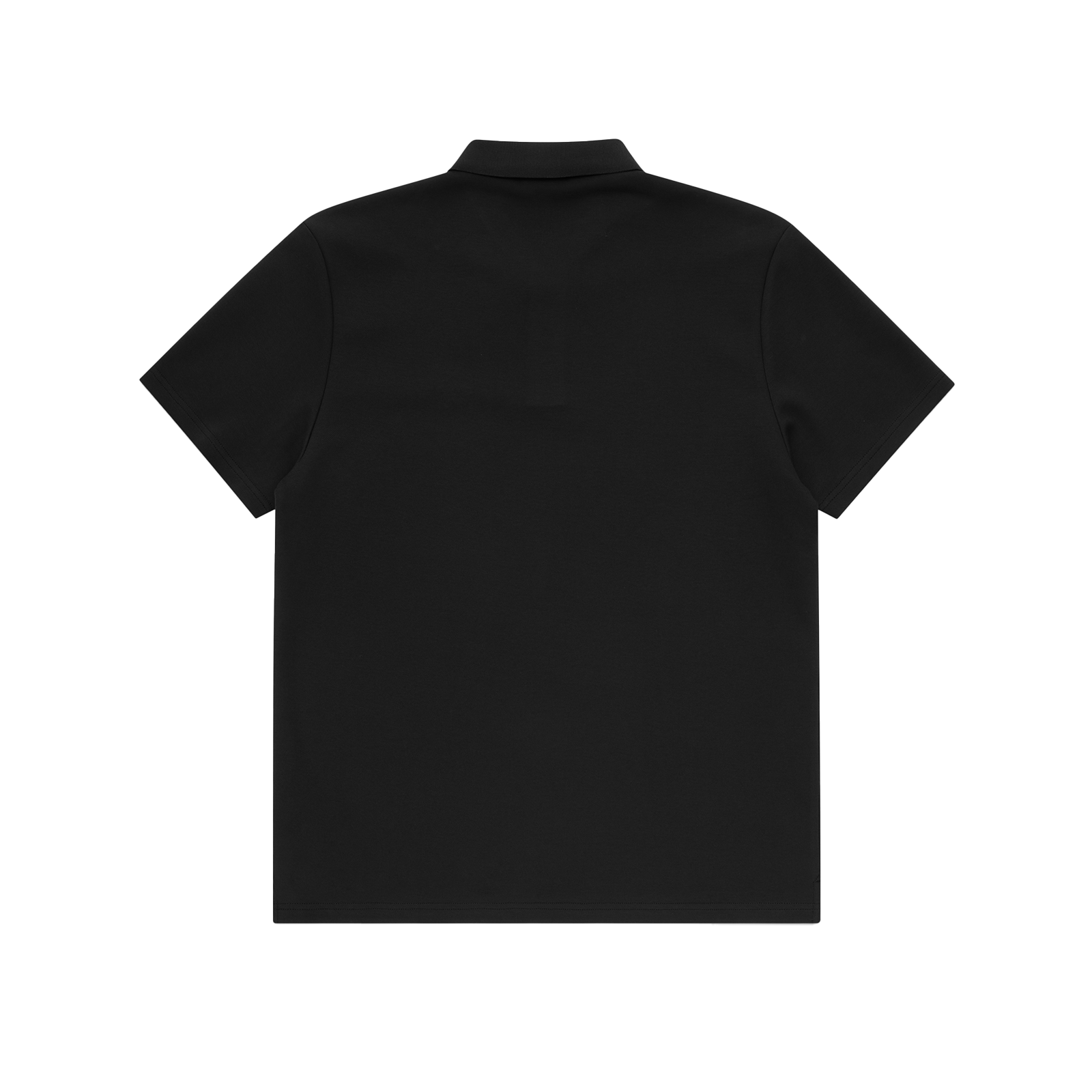Black polo shirt on a white background